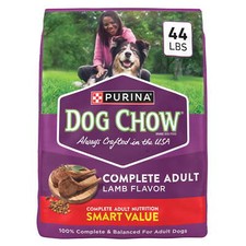 Dog Chow Complete Dry Dog Food for Adult Dogs High Protein, Lamb, 44 lb Bag 0.80 per pound