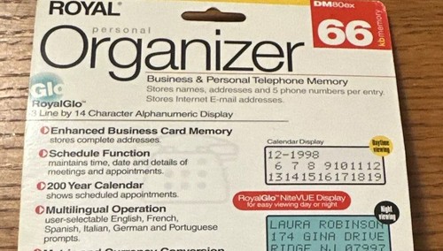 Royal Personal Organizer (DM80ex) 256 KB Business and Personal Phone Memory - Picture 5 of 6