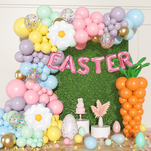 177 PCS Easter Balloons Arch Garland Kit Easter Party Decorations with Easter Ba