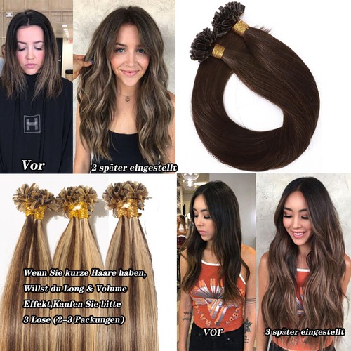 200 Strähnen Keratin Bonding Remy Echthaar Extensions Indisches Haarverlängerung - Bild 8 von 27