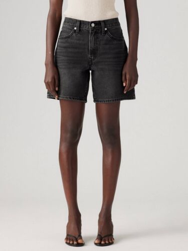 NWT~ Levi's sz 25 Women's '94 Baggy Shorts Denim 7" Wandering Spirit Black JJ4