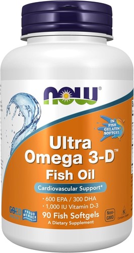 NOW FOODS Ultra Omega 3-D Fish Gelatin 90 Fish Softgels - Picture 1 of 9