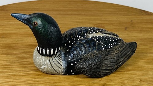 "Señuelo tallado Heritage Mint Ltd DUCK Loon ojos de vidrio de porcelana pintado a mano 4,5""" - Imagen 2 de 6
