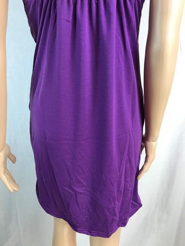 Damen Jewels V-Ausschnitt kurzes Mini Sommerkleid Strand lila Boho Sommerkleid Frauen  - Bild 7 von 7