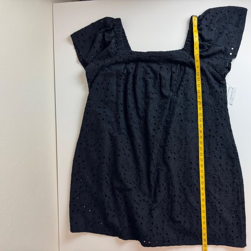 NWT Lane Bryant Eyelet Dress Sz 22/24 Black Off Shoulder Convertible Office Chic - Picture 11 of 13
