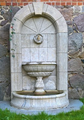 Wandbrunnen Mit Wasserschale Steinbrunnen Gartenbrunnen