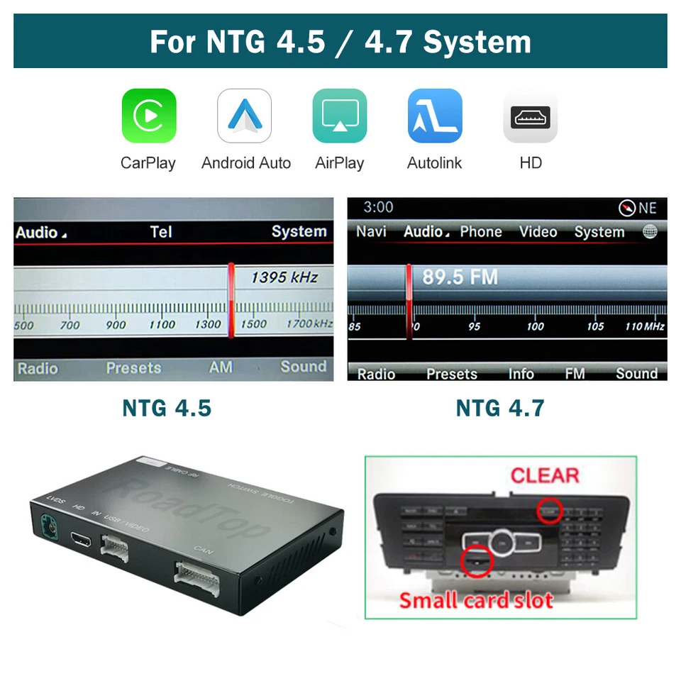 Up Wireless CarPlay Retrofit Kit Android Auto For Benz CLA GLA GLK CLS ML NTG4.5 - Image 4 of 4