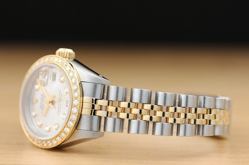 ROLEX LADIES DATEJUST SILVER DIAMOND 18K YELLOW GOLD/STEEL QUICKSET WATCH - Picture 4 of 7