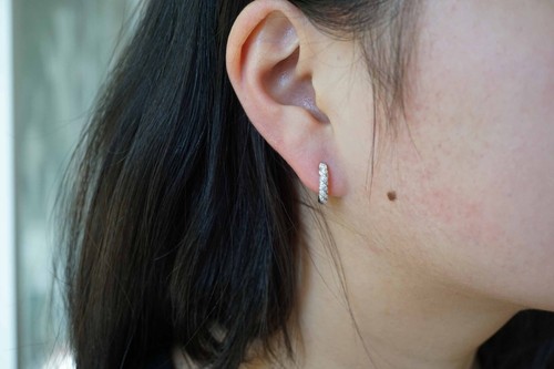 Pearl Hoop Earrings CZ Hoop Earring Double Use Hoop Earrings Diy Hoop Earring - Picture 9 of 10