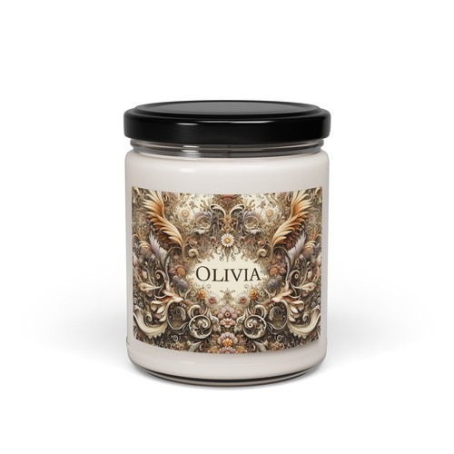 Scented Soy Candle, 9oz OLIVIA Personalized Stunning Design 3, Gift Home Decor - Picture 27 of 51