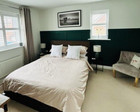 Bedroom wall panelling, mdf panelling kit for wall behind headboard. modern DIY