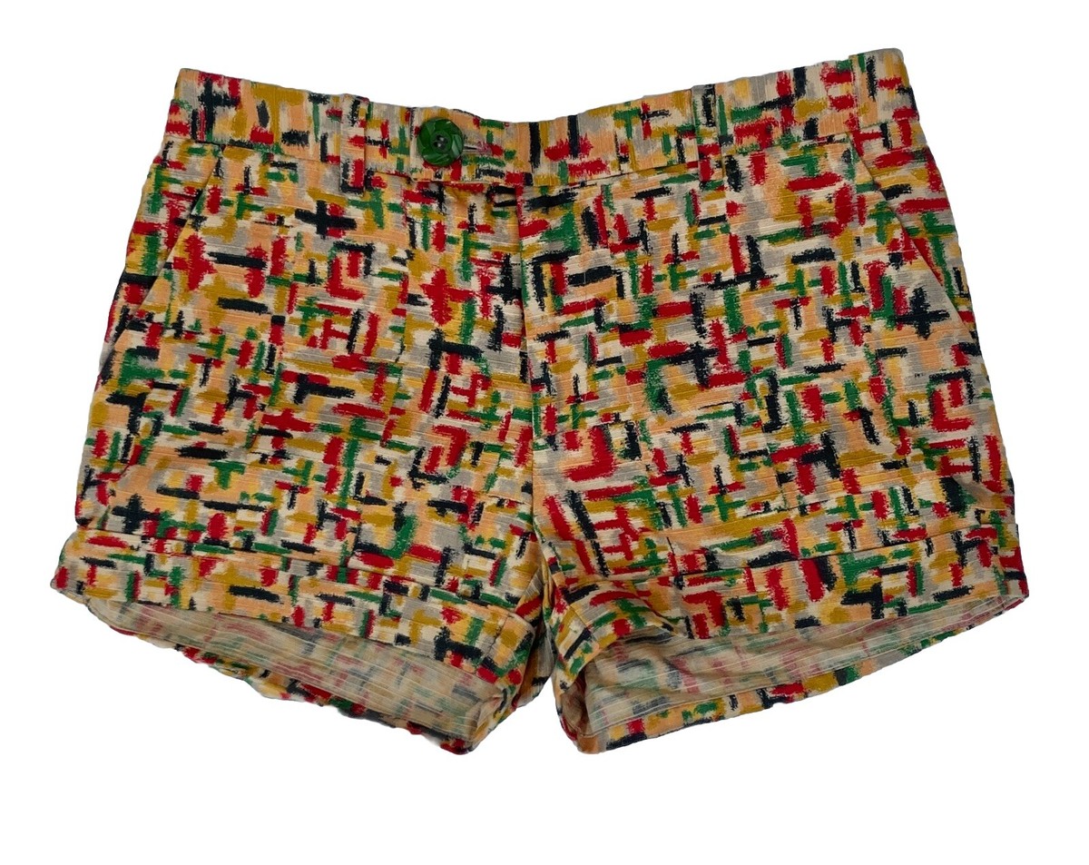 Vintage Johnson Women's Shorts Pop Art /Geo Print Y2K US 2