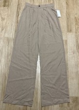 NEW Reformation Mason Pants Women's Khaki Lyocell Wide Leg Comfort Casual Sz 6