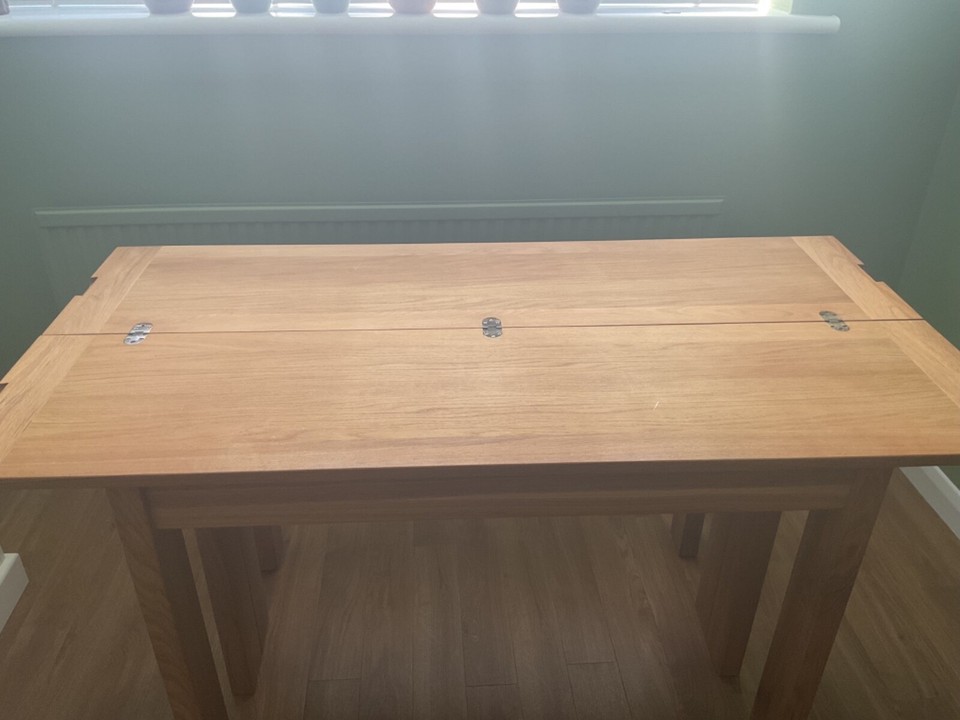 Laura Ashley Milton oak console table converts to dining table eBay