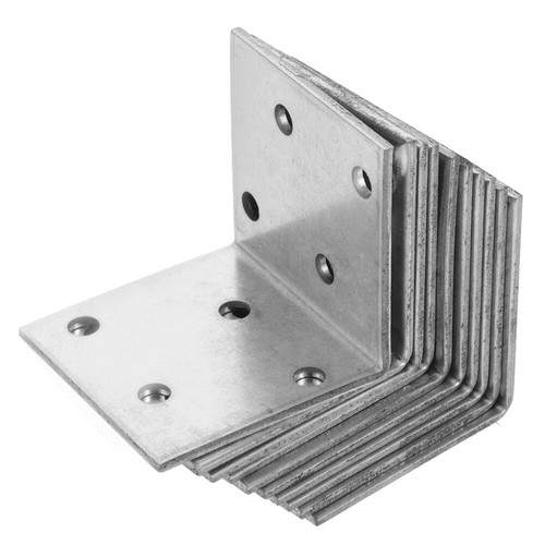 10 Pcs Galvanized Angle Iron Corner Braces Joints Angled Brackets - Picture 2 of 12
