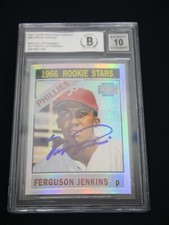 FERGIE JENKINS 2001 TOPPS ARCHIVES RESERVE #36 SIGNED BAS 10 BECKETT WITNESSED