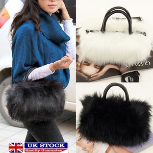 Uk Women Modern Lovely Pu Leather Faux Fur Handbags Shoulder Image Is Loading Uk Women Modern Lovely Pu Leather Faux