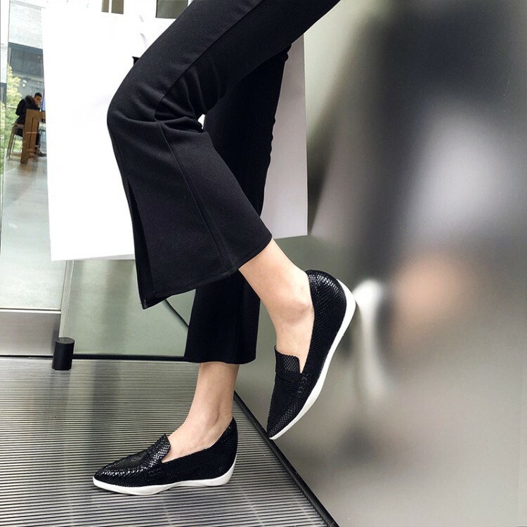 Ladies Shiny Leather Pointed toe Low Low Low Wedge Slip on Loafers Casual shoes Trainers 0019c6 Ladies Shiny Leather Pointed toe Low Low Low Wedge Slip on Loafers Casual shoes Trainers 0019c6