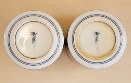 Japan Kiyomizu-ware pottery tea cup cha yunomi Kyoto 2pcs Y017 - Picture 7 of 8