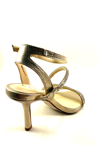Jessica Simpson Berlan Champagne High Heel Ankle Strap Embellished Dress Sandal - Picture 8 of 9