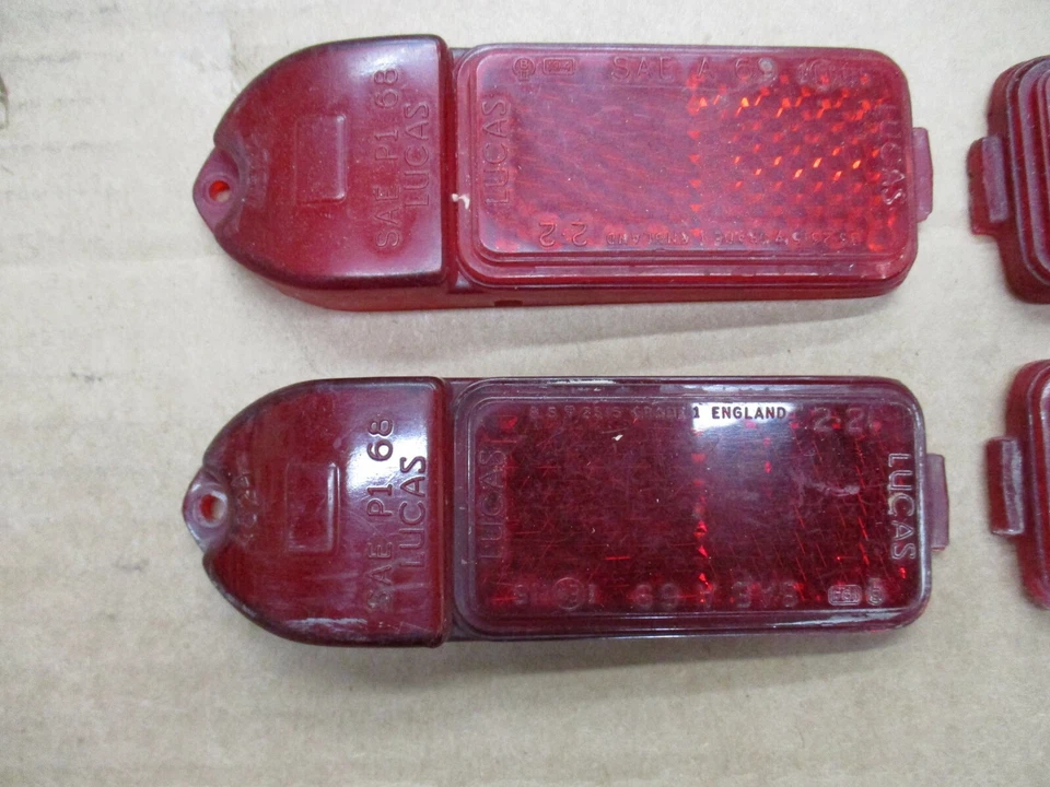 Винтажный набор из 4 красных боковых маркеров MG MGB Lucas L824 CC1 - Изображение 2 из 4