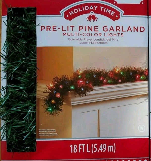 holiday time pre lit 18 christmas garland multi lights - Holiday Time Christmas Decor 9 Flocked Garland Green holiday time pre lit 18 christmas garland multi lights - Holiday Time Christmas Decor 9 Flocked Garland Green