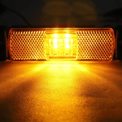 Amber/Red/White 4LED Reflector Side Marker Clearance Lights Trailer Truck 12-24V - Picture 11 of 21