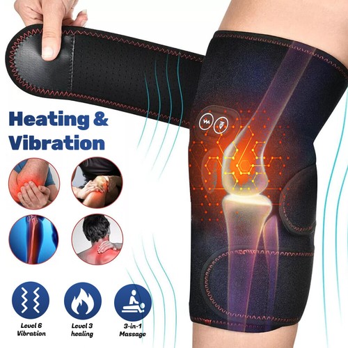 3 in 1 Compression Knee Massager Heat Vibration Shoulder Elbow Brace Pain Relief - Picture 4 of 32