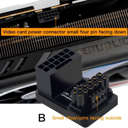 ATX3.0 12VHPWR 12+4 16Pin 600W Power Supply Adapter 180 Degree Turn Connectors A - Picture 5 of 22
