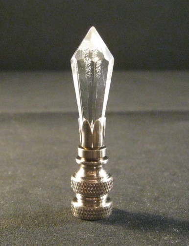 LAMP FINIAL-GLASS LAMP FINIAL-MINI SPEAR-SATIN NICKEL BASE - Bild 5 von 8