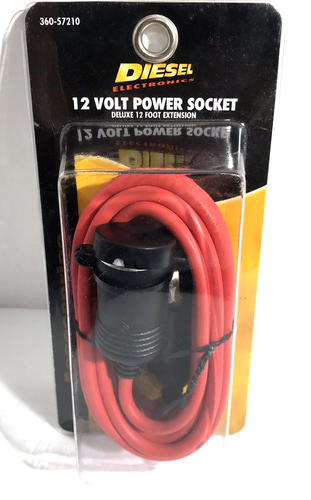 12 Volt Heavy Duty Power Socket Extension 12-foot Cable #360-57210 NEW in Pack_ - Picture 1 of 4