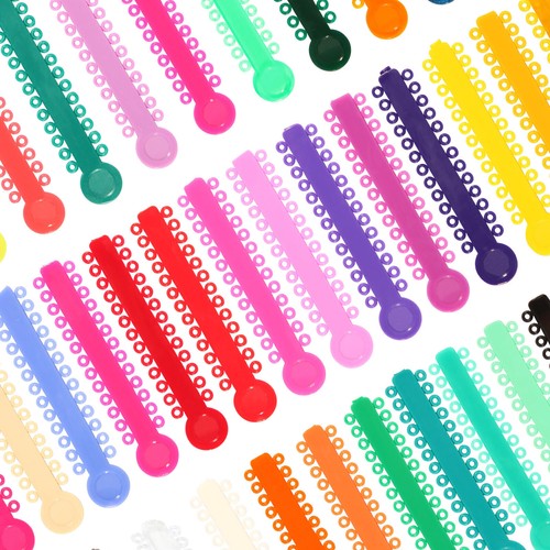 Paquete de 1 lazos de ligadura de ortodoncia dental bandas elásticas de goma 45 colores 1040 piezas - Imagen 6 de 387