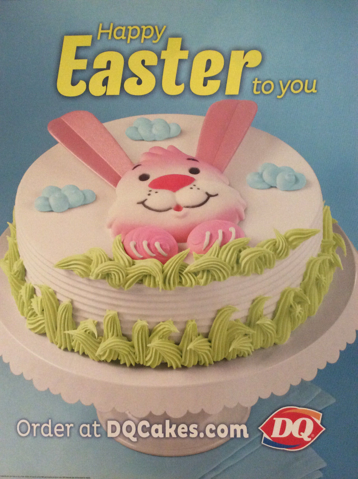 Dairy Queen Promotional Poster Happy Easter To You DQ Cakes | eBay
