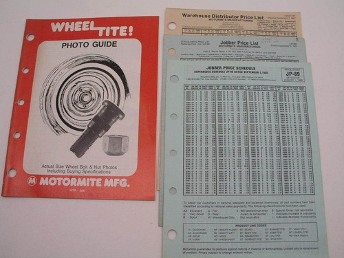 Vintage Wheel Tite Photo Guide #286, Copyright 1986 with 87-89 Price Lists - Picture 2 of 6