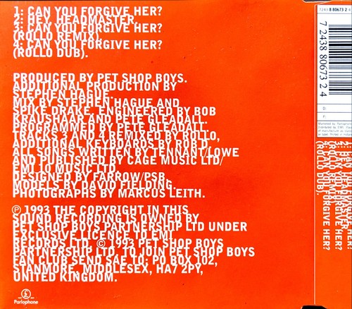 Pet Shop Boys Maxi CD Can You Forgive Her? - Picture 2 of 3