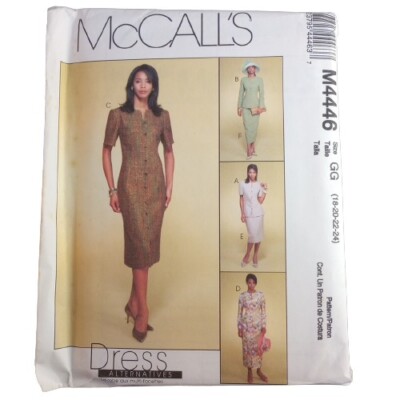 McCall's M4446 Pattern Misses Miss Petite Lined Jacket Dresses Skirt GG 18-24 UC