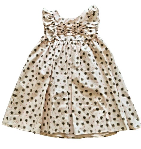Lily Brown Dress Short Sleeve Mini Lace 1 KT14 Used
