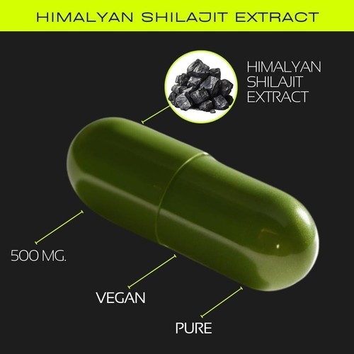 Morsan's Shilajit Extract 500 mg, Stress, Anxiety, Combo Pack of 2 x 60 veg Caps - Picture 5 of 11