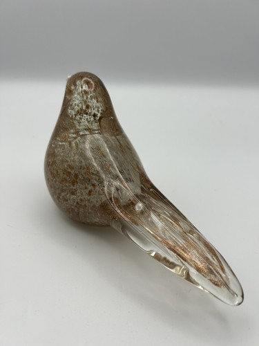 Large Murano Golden Adventurine Glass Bird - Picture 4 of 8