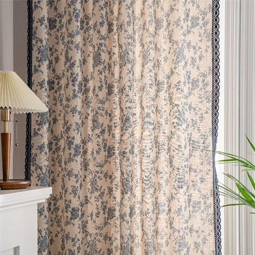 Boho Print Curtain for Living Room Vintage Lace Kitchen Window Drapes Treatment - Picture 16 of 30