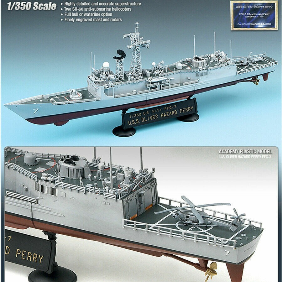 FOREART 1/350 スケール軍艦モデルキット Academy USS Oliver Hazard Perry FFG-7 1/350 Scale Plastic Model