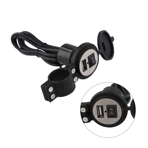 Motorcycle USB Mobile Phone Charger 12V Charging Compatible 1 2m Cable - Picture 6 of 24