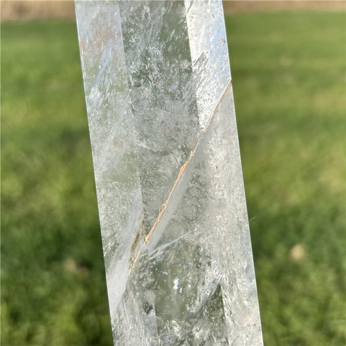 Obelisco quarzo trasparente naturale 3,34 libbre cristallo Reiki bacchetta punta torre cristallo decorazione - Foto 9 di 12