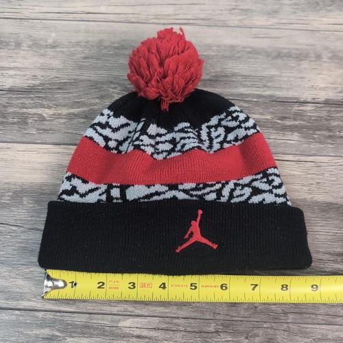 Y2K Air Jordan Beanie Hat Youth Jumpman Logo Pom Pom Basketball Elephant Print - Picture 4 of 9