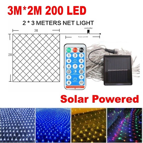 200 LED Net Curtain Mesh Fairy String Lights Home Party Wedding Christmas Decor - Picture 31 of 32