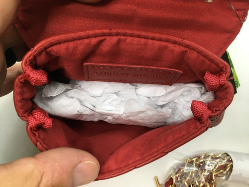 Badgley Mischka Purse Burgundy Quilted Mini Chain Vegan Crossbody - MSRP $49 - Picture 6 of 11