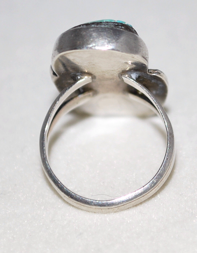 Anillo Vintage Color Cobre Cuarzo Drusy Forma Pera Plata Esterlina Talla 8.75 - Imagen 7 de 8