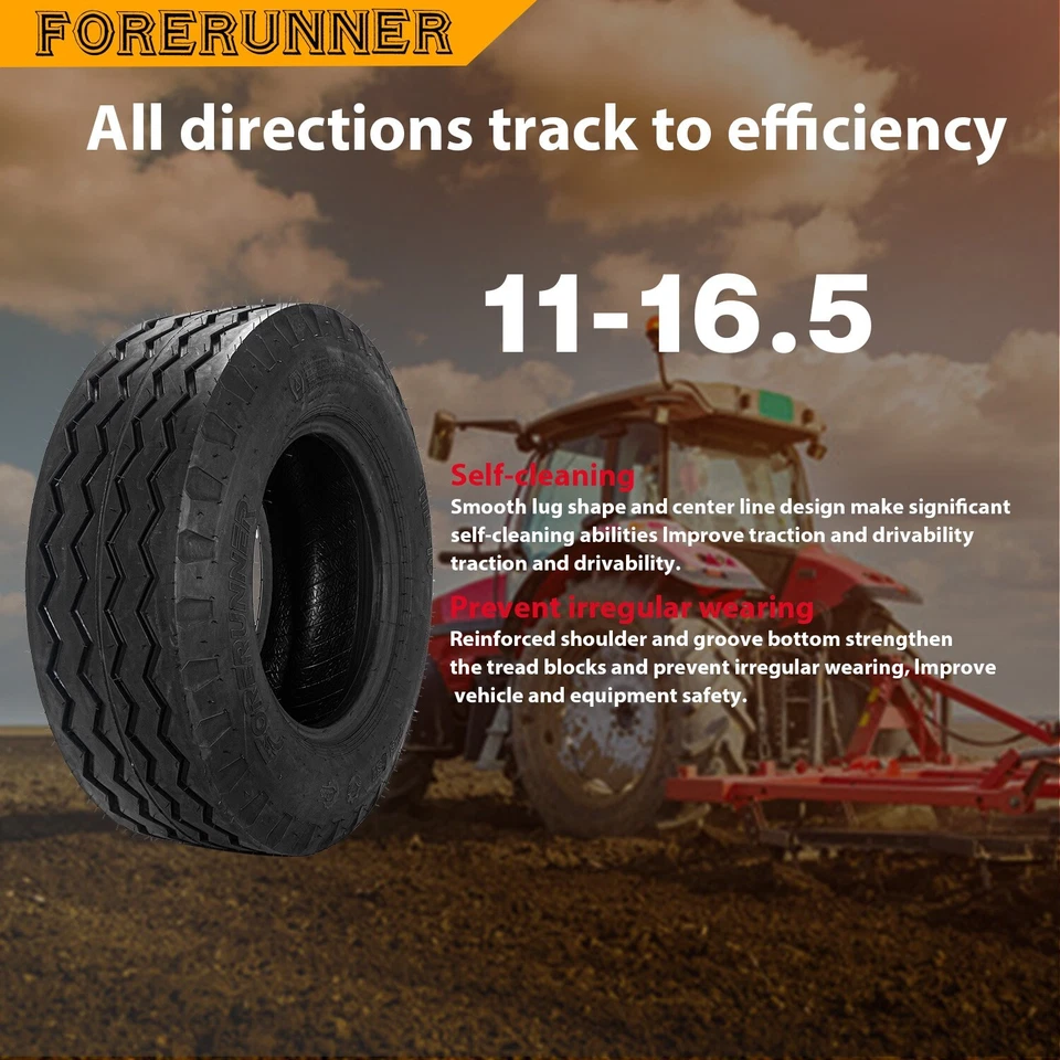 2X 11L-16 Load 12 Ply Farm Implement Tires 11Lx16 Trailer 11L 16 Backhoe tires - Image 4 of 4