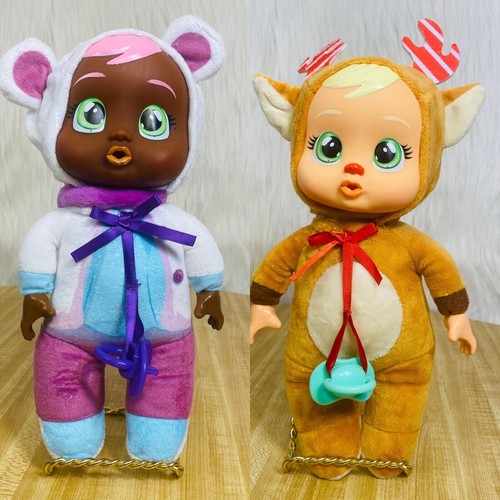 LOTE DE PAQUETES (2 Cry Babies Tiny Cuddles 10" Holly Jolly Edition Vacaciones Navidad - Imagen 2 de 5