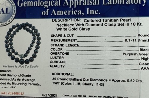 Tahitian 8.1x11.8mm Tahitian South Sea Pearls. Great Luster, Great Colors. 18kt - Picture 6 of 13